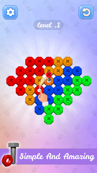 Nut and Bolt Sort Color Match - Gameplay image of android game