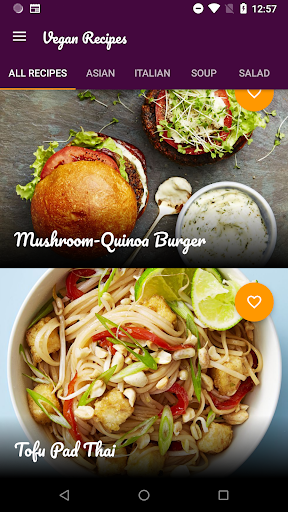 Top Vegan Recipes - Delicious & 100% Meat-Free - Image screenshot of android app