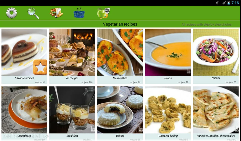 Vegetarian recipes - عکس برنامه موبایلی اندروید