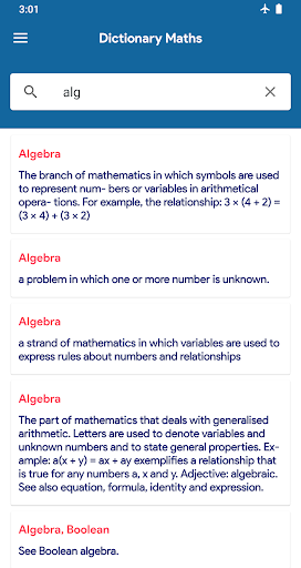 Math Formulas & Dictionary - عکس برنامه موبایلی اندروید