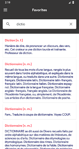 Dictionnaire Français Français - Image screenshot of android app