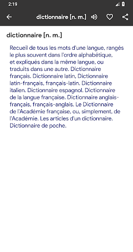 Dictionnaire Français Français - Image screenshot of android app
