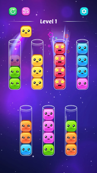 Sort Jellies - Color Puzzle - Gameplay image of android game