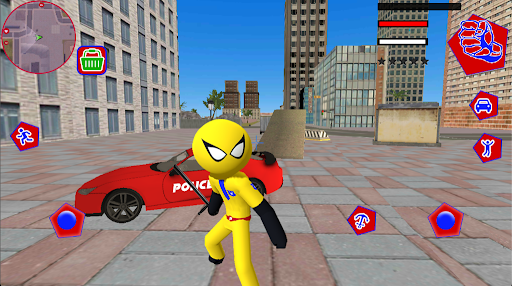 US Police Spider Stickman Rope Hero - Image screenshot of android app