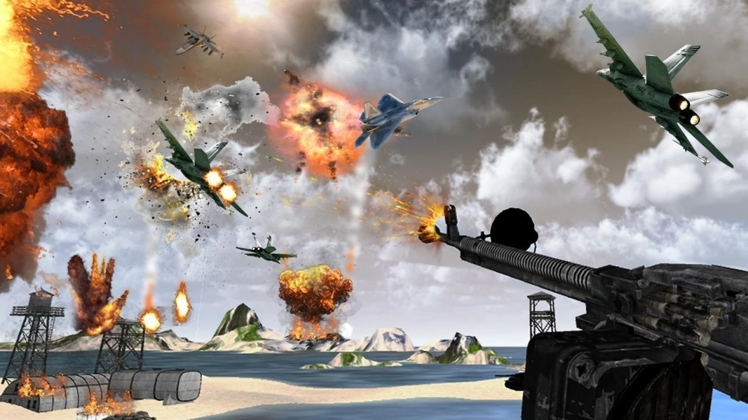 Jet Antiaircraft Attack Bomber - Gameplay image of android game