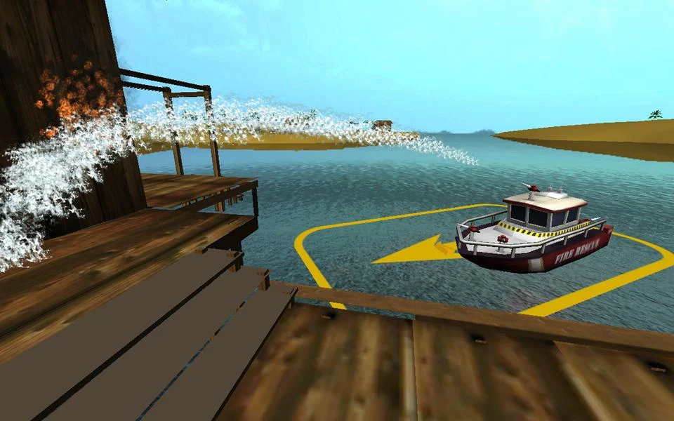 Fire Boat simulator 3D - عکس بازی موبایلی اندروید
