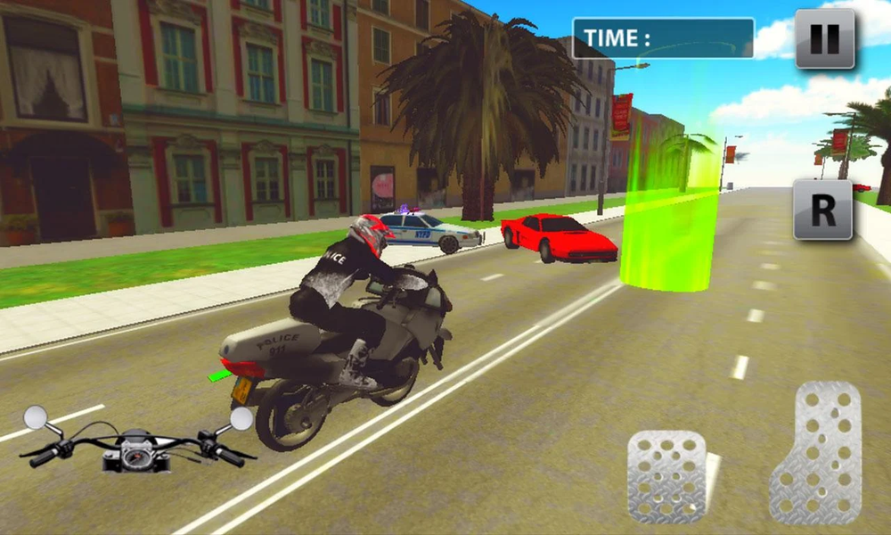 Crime City 3D Police Motorbike - Gameplay image of android game