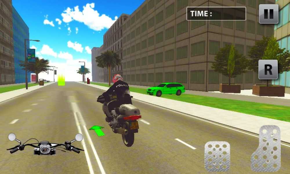 Crime City 3D Police Motorbike - Gameplay image of android game