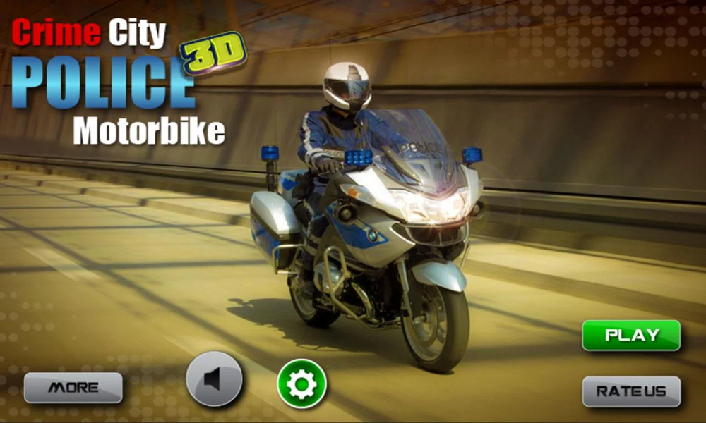 Crime City 3D Police Motorbike - Gameplay image of android game
