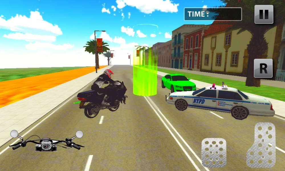 Crime City 3D Police Motorbike - Gameplay image of android game