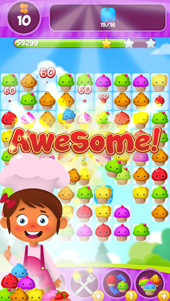 Cupcake Crush: Match 3 Games - Gameplay image of android game