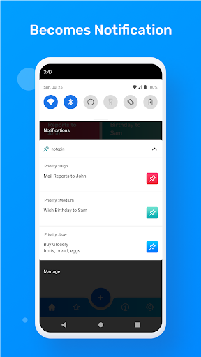 notepin - Notes in notification bar - Image screenshot of android app