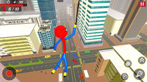 Flying Stickman Spider Rope Su - Gameplay image of android game