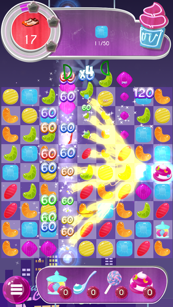 Tasty Candy Cafe: Match 3 Game - Gameplay image of android game