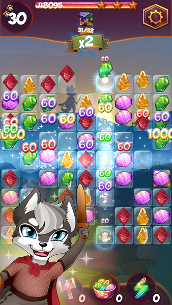 Treasure Tiles: Match 3 Gems - Gameplay image of android game