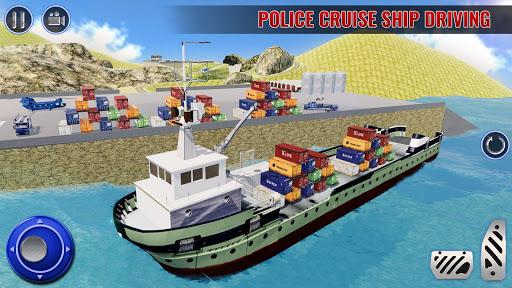 US Police Cruise Ship Car Transport Simulator ۲۰۲۰ - عکس بازی موبایلی اندروید