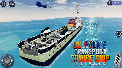 US Police Cruise Ship Car Transport Simulator ۲۰۲۰ - عکس بازی موبایلی اندروید