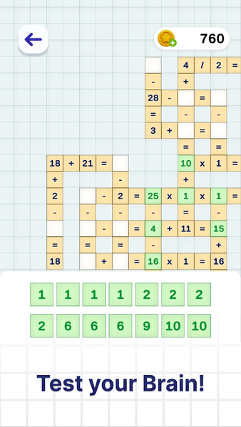 Math Crossword – Endless Fun - Gameplay image of android game