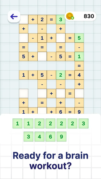 Math Crossword – Endless Fun - Gameplay image of android game