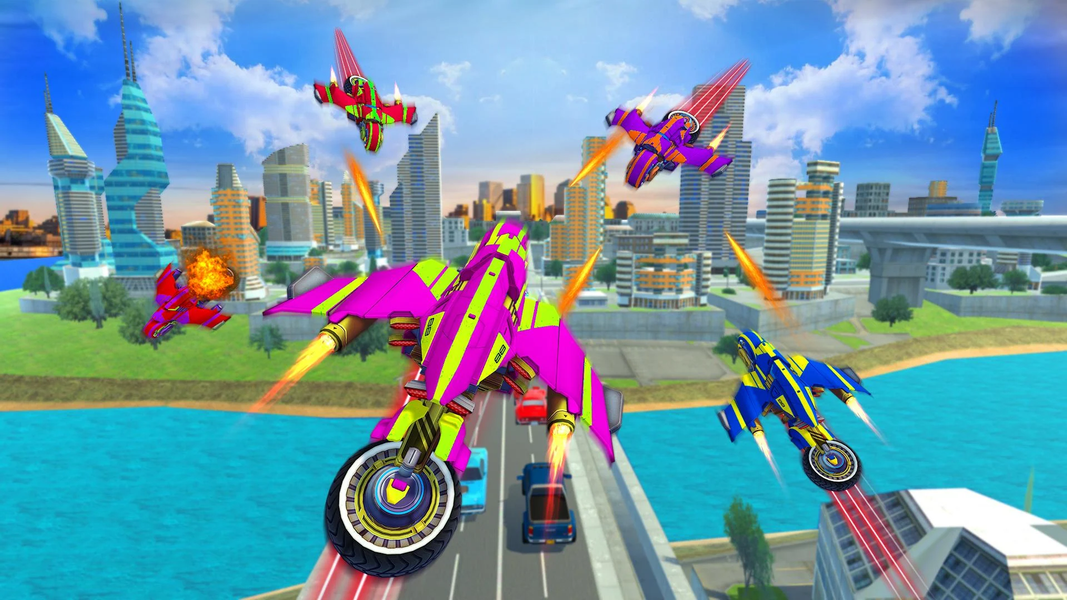 Flying Robot Bike Transforms - Image screenshot of android app