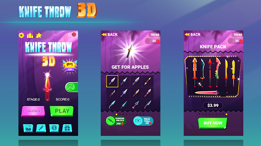 Knife Throw 3D - Gameplay image of android game