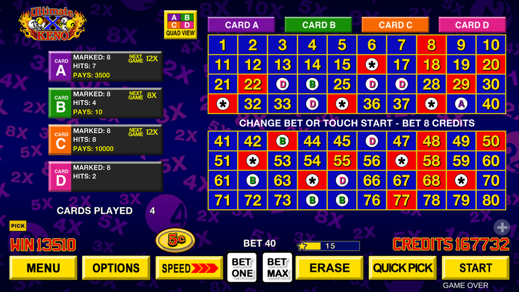 Keno Games with Cleopatra Keno - Gameplay image of android game