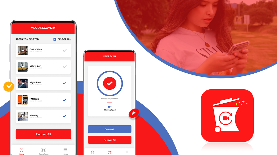 Deleted video recovery - عکس برنامه موبایلی اندروید