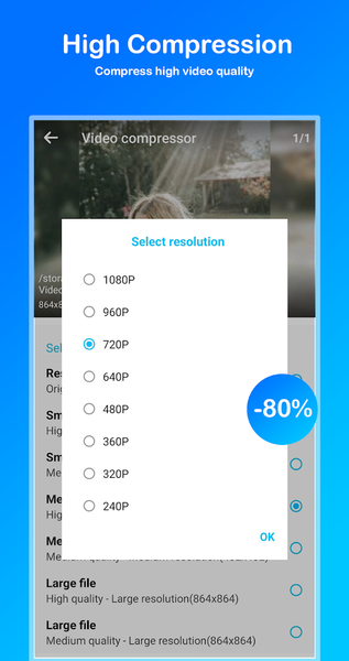 Video compressor - Reduce size - Image screenshot of android app