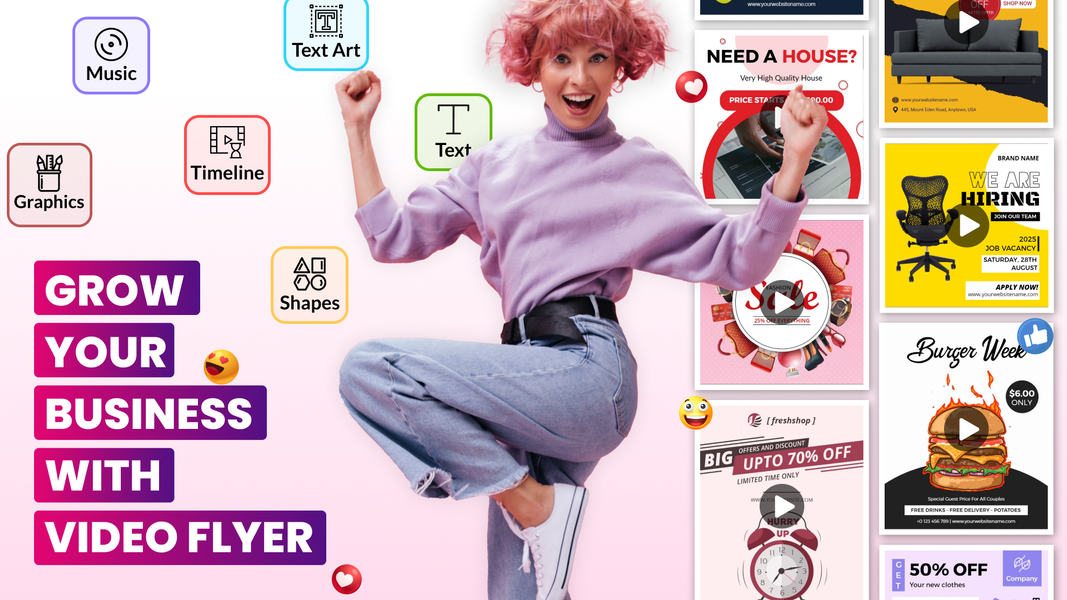 Video Flyer Maker, Templates - عکس برنامه موبایلی اندروید