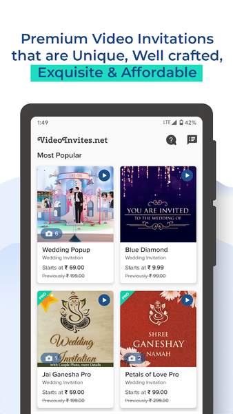Video Invitation Maker App - عکس برنامه موبایلی اندروید