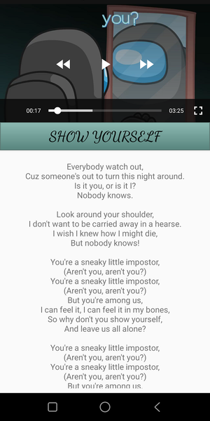 Show yourself song for AmongUs - Image screenshot of android app