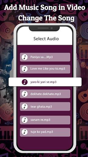 Add Music Song In Video Change The Song - Image screenshot of android app