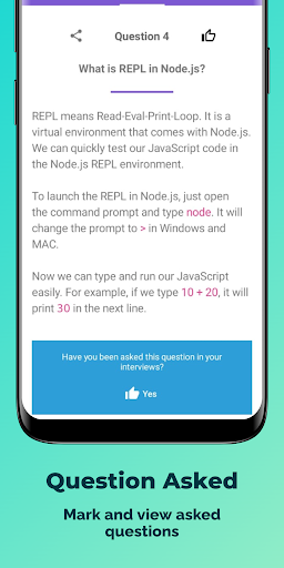 Interview Questions - Image screenshot of android app