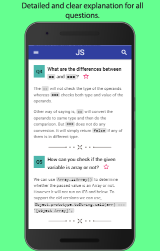 UI Developer Interview Q&A - Image screenshot of android app