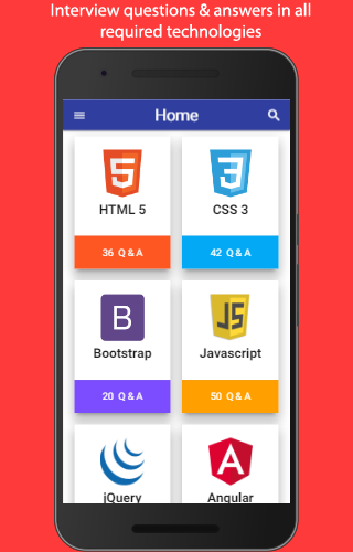 UI Developer Interview Q&A - Image screenshot of android app