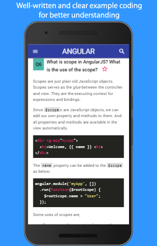 UI Developer Interview Q&A - Image screenshot of android app