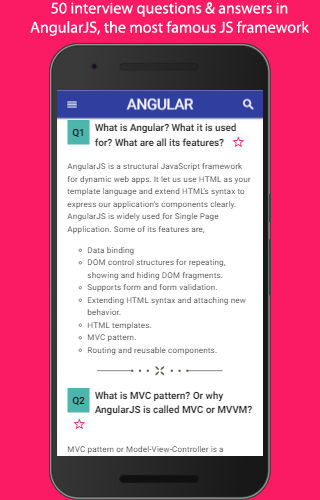 UI Developer Interview Q&A - Image screenshot of android app