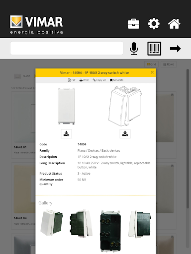 Vimar Products - Image screenshot of android app