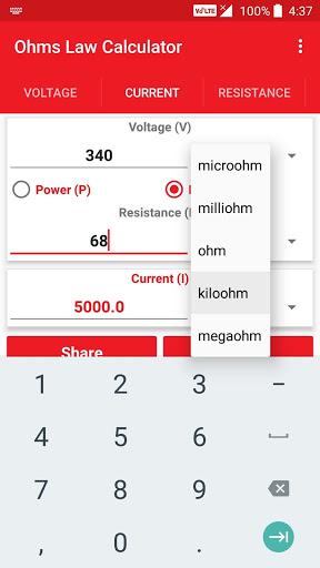 Ohms Law Calculator - Image screenshot of android app