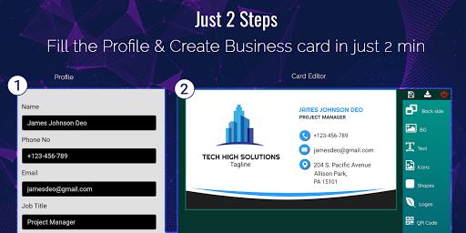 Business Card Maker Free Visiting Card Maker photo - Image screenshot of android app