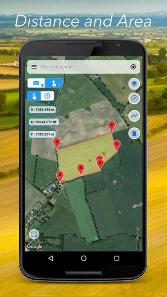 Planimeter GPS area measure - عکس برنامه موبایلی اندروید