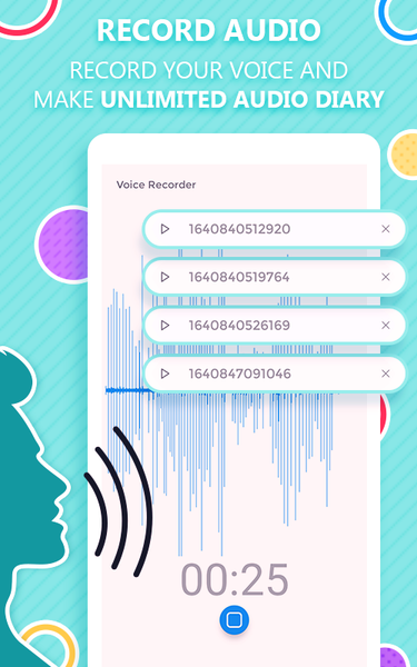 Voice Diary with Lock 2024 - Image screenshot of android app