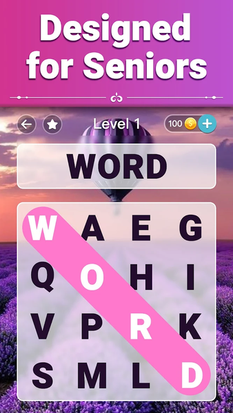 Vita Word Search for Seniors - Gameplay image of android game