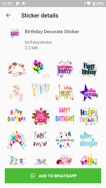 Happy Birthday Stickers - عکس برنامه موبایلی اندروید