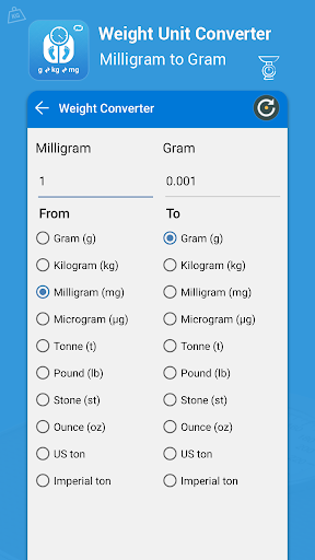 Gram Kg Tons Milli gram Weight Convertor for Android Download Bazaar