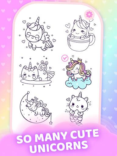 Sparkling Unicorns Color Book - Gameplay image of android game