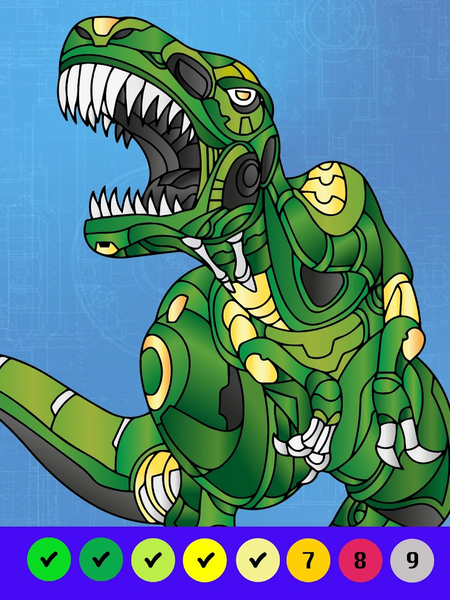 Dino Robot Coloring By Numbers - عکس بازی موبایلی اندروید