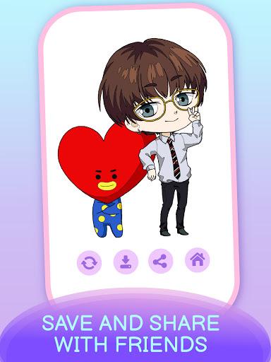 KPOP Chibi Coloring by Number - Gameplay image of android game