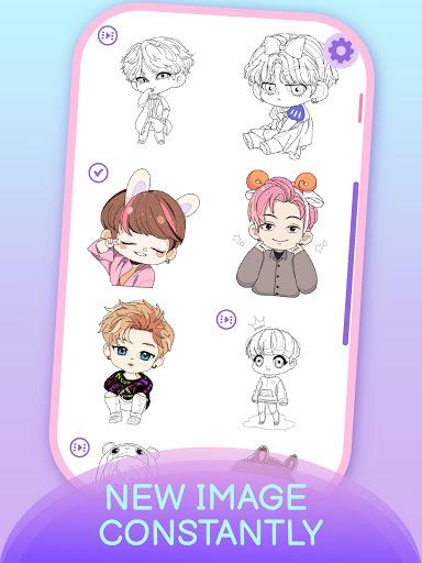 KPOP Chibi Coloring by Number - Gameplay image of android game