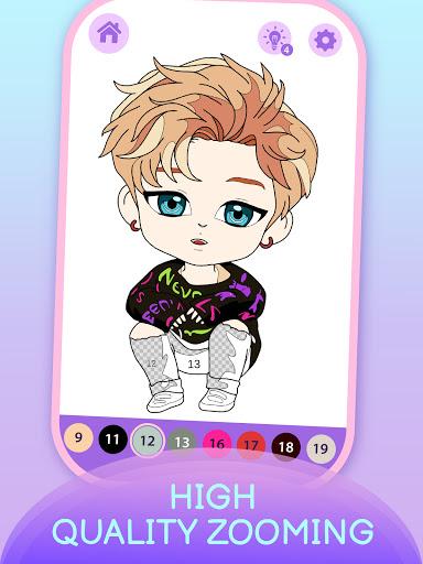 KPOP Chibi Coloring by Number - Gameplay image of android game